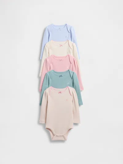 Gap Baby First Favorites Waffle Bodysuit (5-pack) In Pink