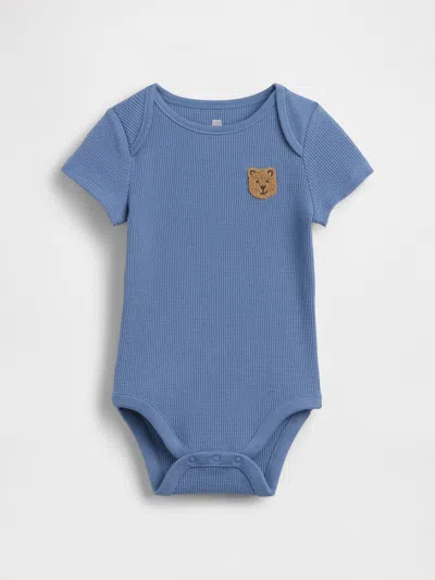Gap Baby First Favorites Waffle Bodysuit In Blue