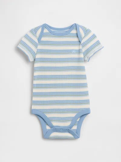 Gap Baby First Favorites Waffle Bodysuit In Blue Suede