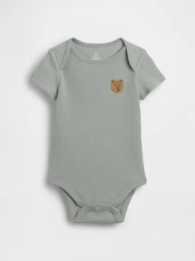 Gap Baby First Favorites Waffle Bodysuit In Sage