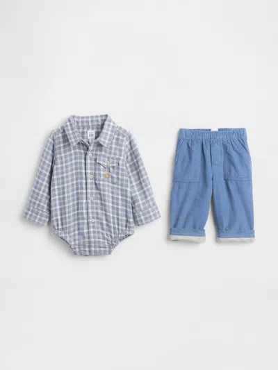 Gap Baby Flannel & Corduroy Outfit Set In Blue