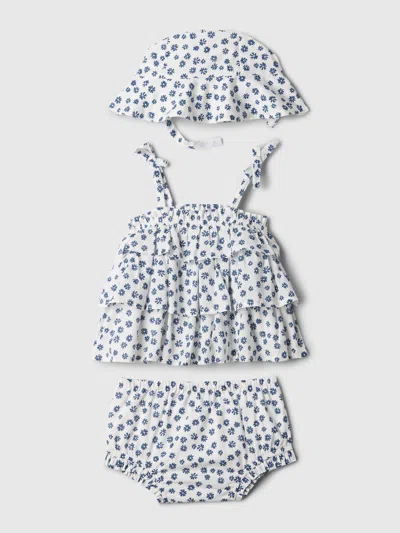Gap Baby Floral Ruffle Outfit Set In Blue Floral