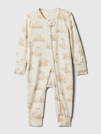 Gap Kids' Baby Footless One-piece In Beige Bear