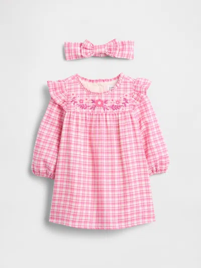 Gap Baby Gingham Dress Set In Pink