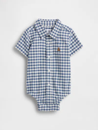 Gap Baby Gingham Oxford Bodysuit In Blue