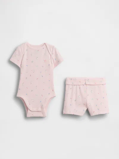 Gap Baby Grow-with-me Tinyrib Short Set In Multi