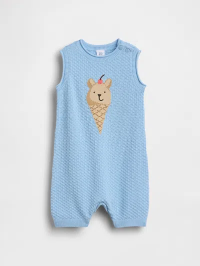 Gap Kids' Baby Ice Cream Bear Crochet Shorty One-piece In Blue