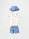 Gap Baby Linen-cotton Embroidered Outfit Set In Off White
