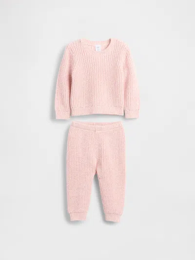 Gap Kids' Baby Marled Sweater Outfit Set In Pink