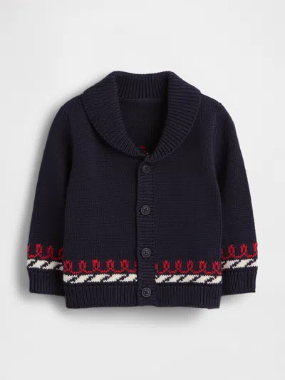 Gap Baby Nautical Shawl Cardigan Sweater In Blue