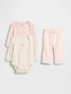 Gap Baby Organic Cotton Bodysuit Outfit Set (3-pack) In Neutral