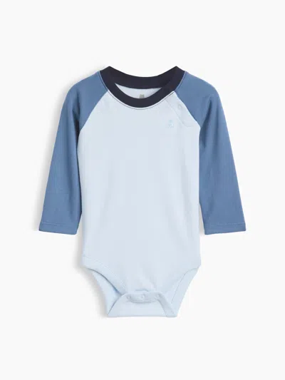 Gap Baby Organic Cotton Colorblock Raglan Bodysuit In Essential Blue