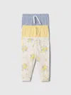 Gap Baby First Favorites Organic Cotton Pull-on Pants (3-pack) In New Off White Floral