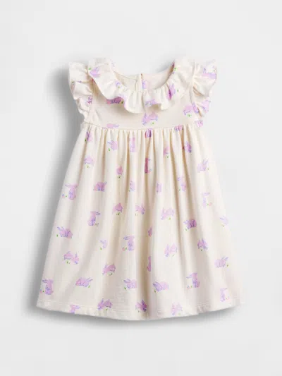 Gap Baby Organic Cotton Ruffle Collar Dress In Neutral