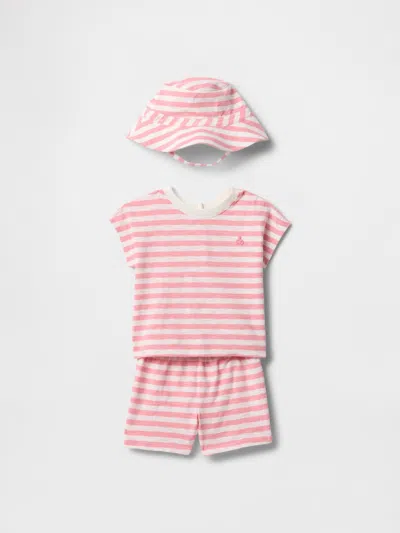 Gap Kids' Baby Organic Cotton Three-piece Outfit Set In Pink Stripe