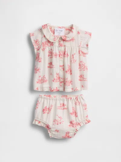 Gap Baby Peter Rabbit™ Crinkle Gauze Outfit Set In Off White