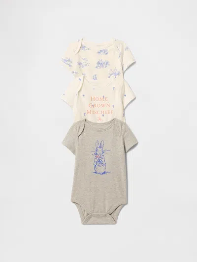 Gap Kids' Baby Peter Rabbit™ First Favorites Organic Cotton Bodysuit (3-pack) In Toile