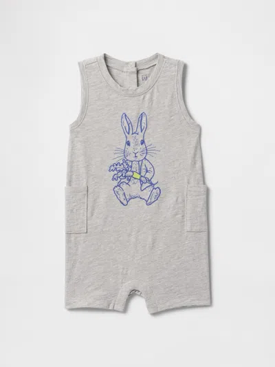 Gap Baby Peter Rabbit™ Pocket Shorty One-piece In Grey