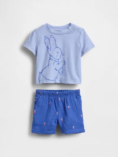 Gap Kids' Baby Peter Rabbit™ T-shirt Outfit Set In Blue Crystal