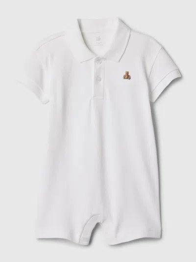 Gap Baby Pique Polo Shirt Shorty In Off White