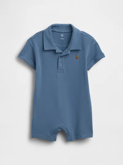 Gap Baby Pique Polo Shirt Shorty One-piece In Blue