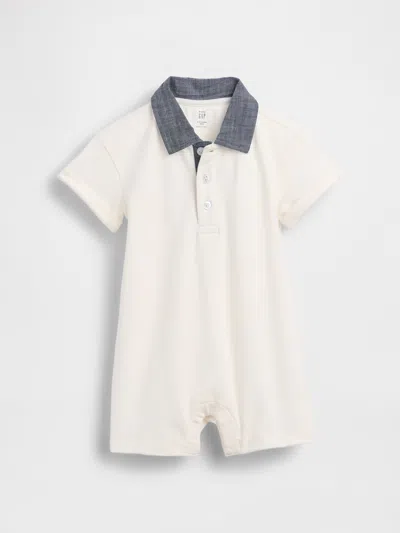 Gap Baby Pique Polo Shirt Shorty One-piece In White
