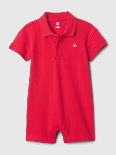 Gap Baby Pique Polo Shirt Shorty In Slipper Red