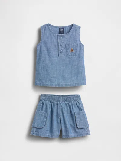 Gap Kids' Baby Pocket Denim Outfit Set In Blue
