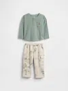 Gap Baby Pocket Henley Outfit Set In Green