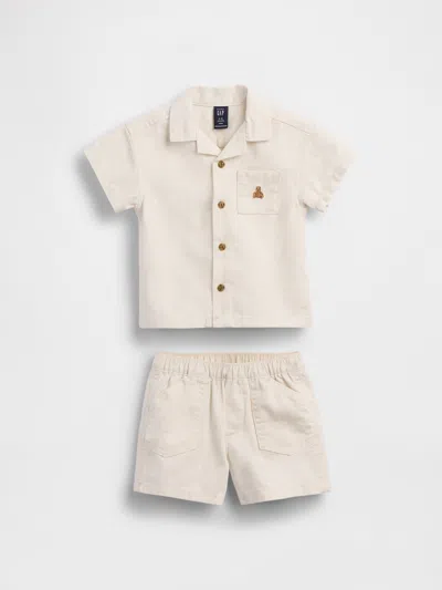 Gap Baby Pocket Shirt Outfit Set In Stone White