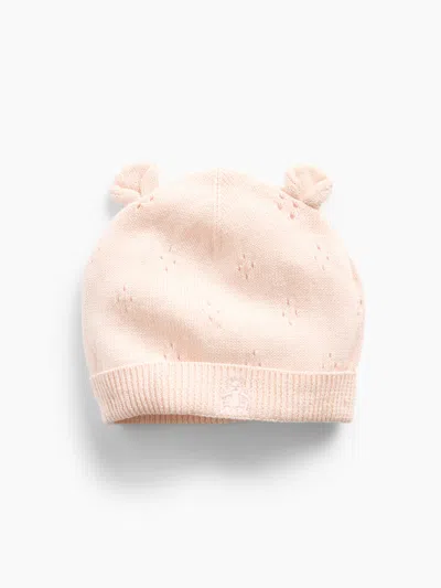 Gap Baby Pointelle Bear Hat In Barely Pink