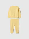 Gap Baby Pointelle Puff Sleeve Sweater Set In Pale Banana Yellow