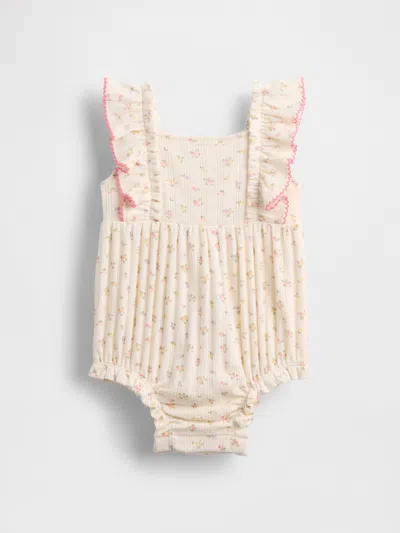 Gap Baby Pointelle Rib Ruffle Bubble Shorty One-piece