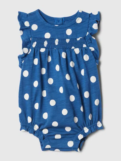 Gap Baby Polka Dot Bubble Shorty One-piece In New Zephyr Blue