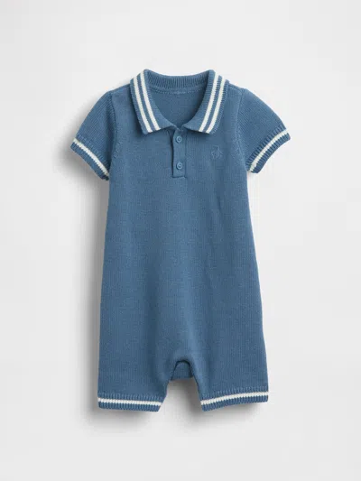 Gap Baby Polo Shirt Sweater Shorty One-piece In Blue
