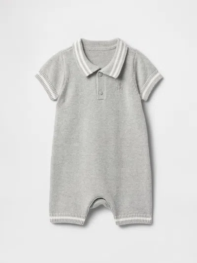 Gap Baby Polo Shirt Sweater Shorty One-piece In Grey