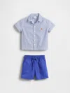 Gap Baby Poplin Outfit Set In Dazzling Blue