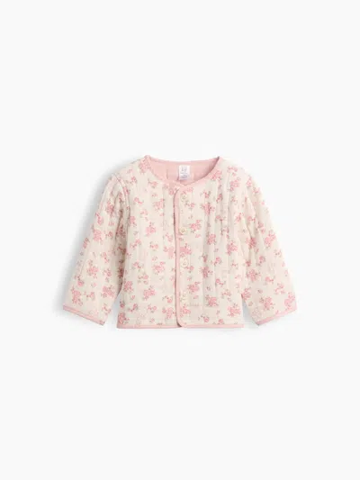 Gap Baby Quilted Gauze Reversible Jacket In Pink