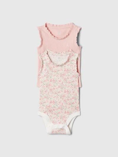 Gap Baby First Favorites Ribbed Tank Bodysuit (2-pack) In Pink Dust