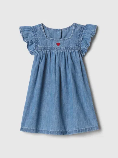 Gap Baby Ruffle Denim Dress In Medium Wash
