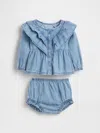 Gap Baby Ruffle Denim Outfit Set In Blue