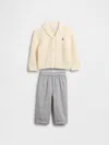 Gap Baby Shawl Cardigan Outfit Set In White