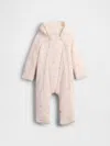 Gap Baby Sherpa-lined Hooded One-piece In Gold