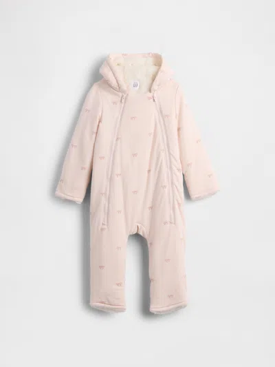 Gap Baby Sherpa-lined Hooded One-piece In Gold