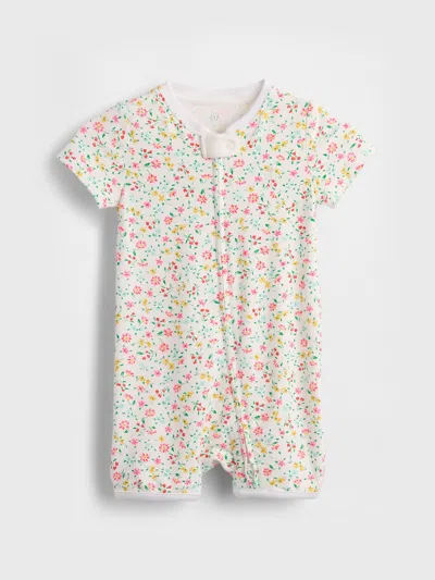 Gap Baby Shorty One-piece In New Off White Floral