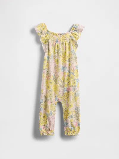Gap Baby Smocked Floral One-piece In Yellow