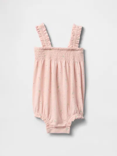 Gap Baby Smocked Shorty One-piece In Misty Rose Pink