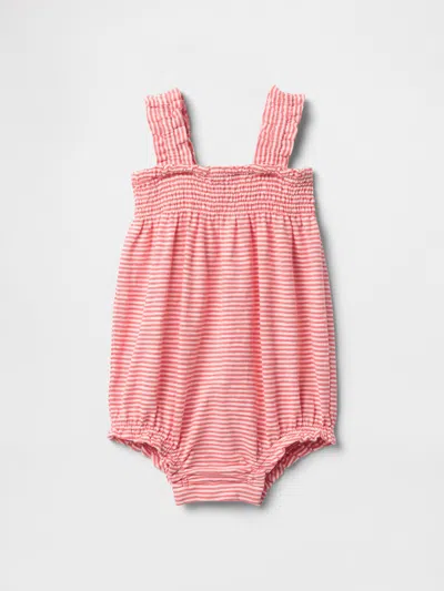 Gap Baby Smocked Shorty One-piece In Red Stripes