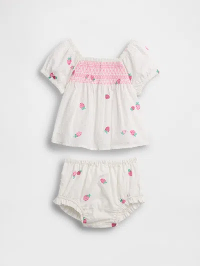 Gap Baby Smocked Strawberry Outfit Set In Multi