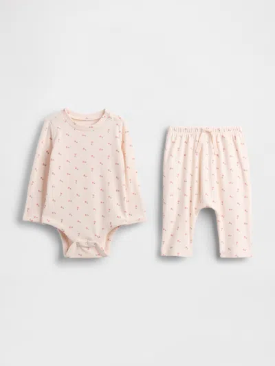 Gap Kids' Baby Softspun Bodysuit Outfit Set In Pink